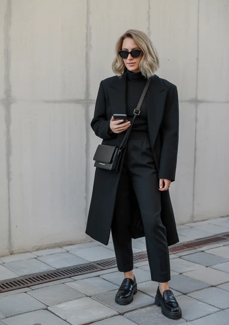 outfits ideas november 2025 All-Black Sophistication