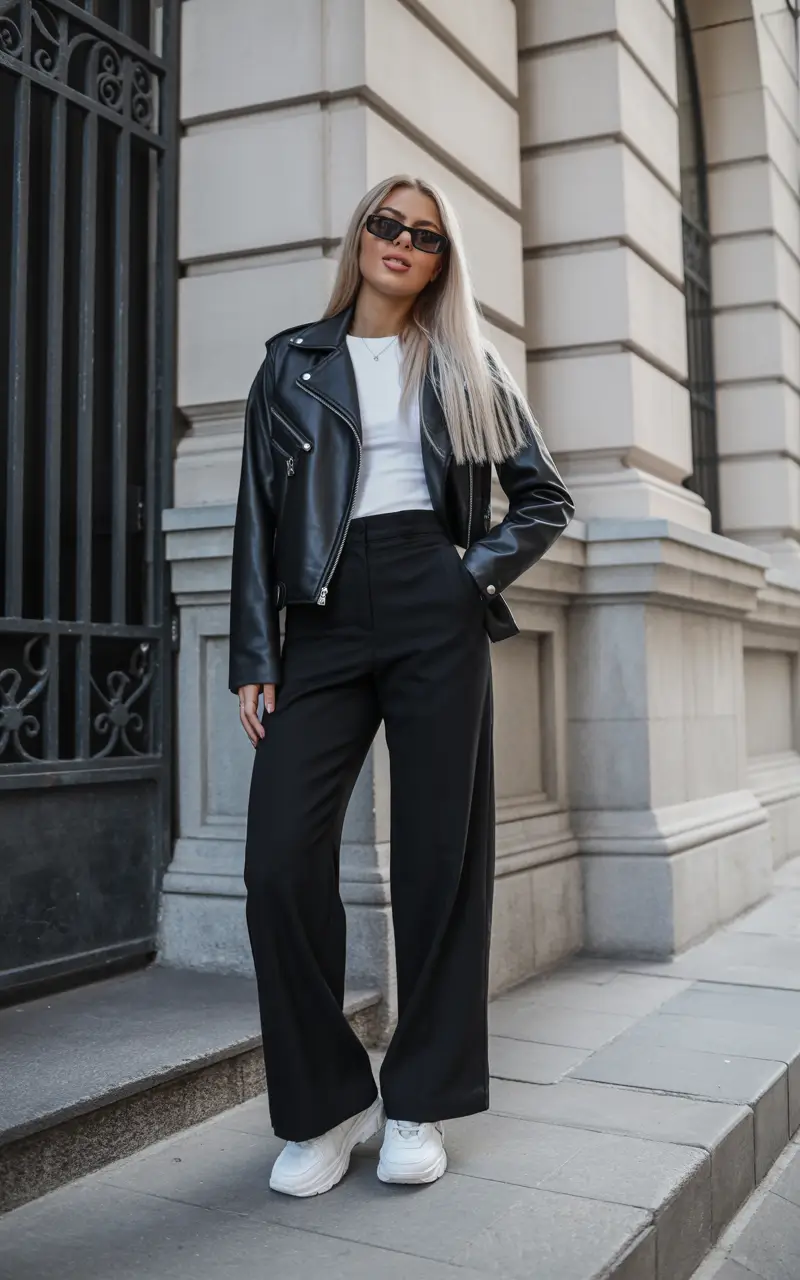 outfits ideas november 2025 Bold Black and White Statement