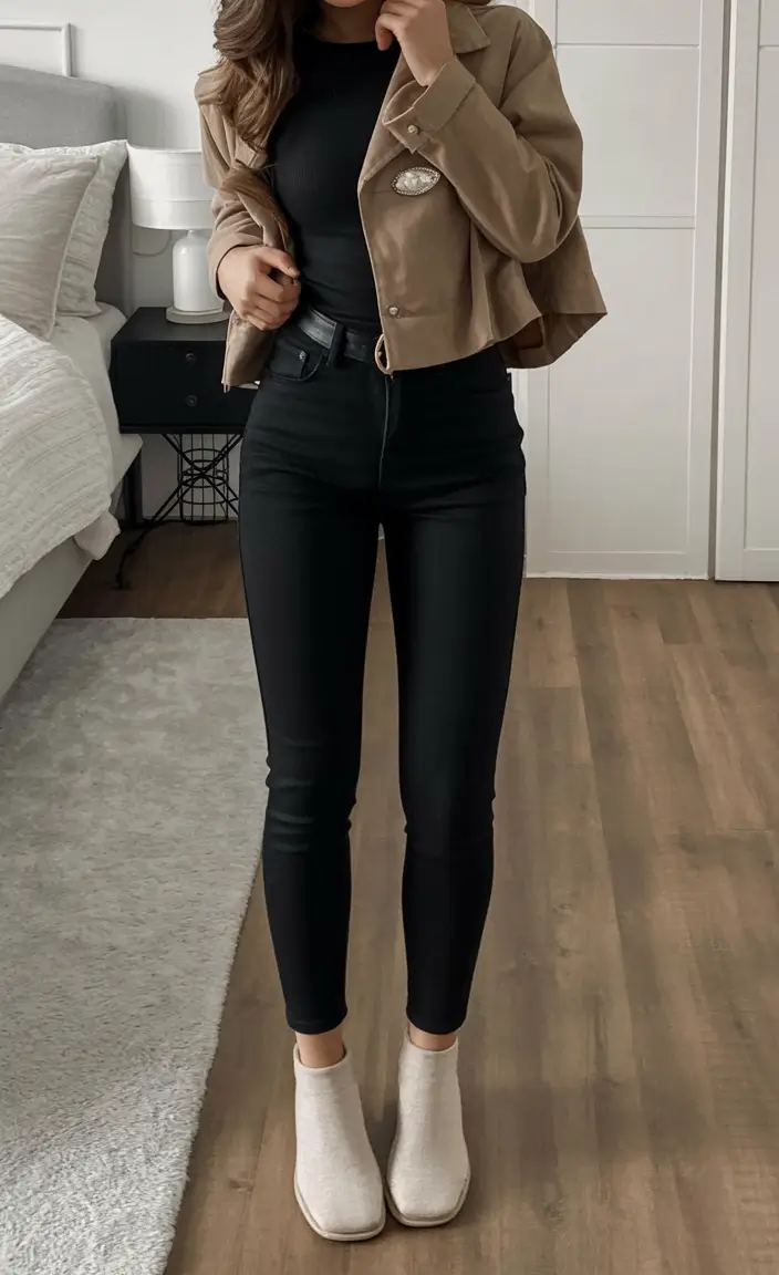 outfits ideas november 2025 Polished Contrast for Every Day