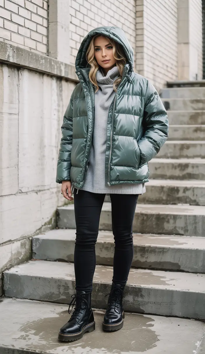 comfy winter outfits Street-Smart Puffy Layers