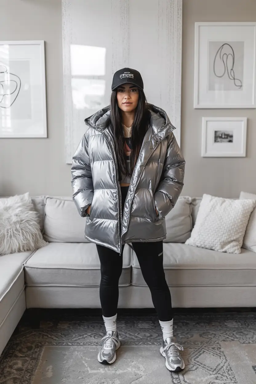 comfy winter outfits Sporty Silver Energy