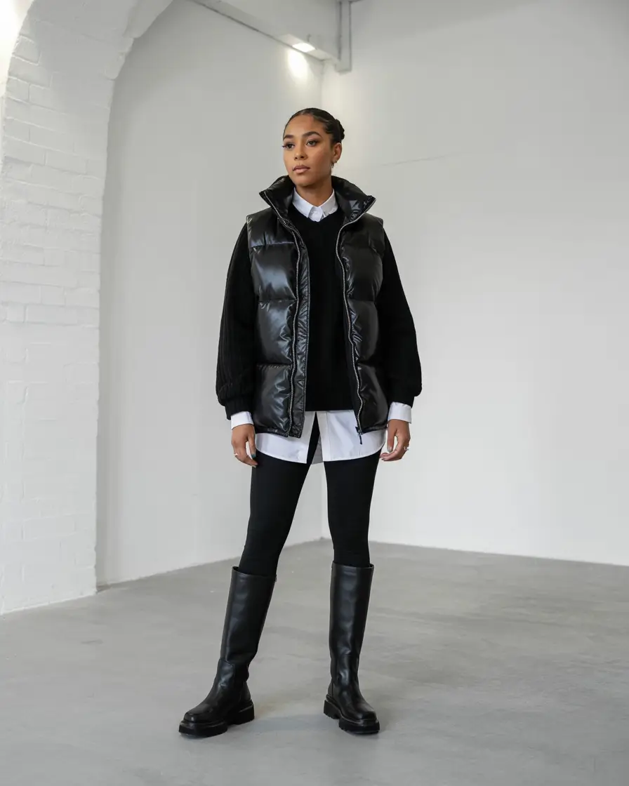 comfy winter outfits 2025 Monochrome Chic Meets Street Comfort