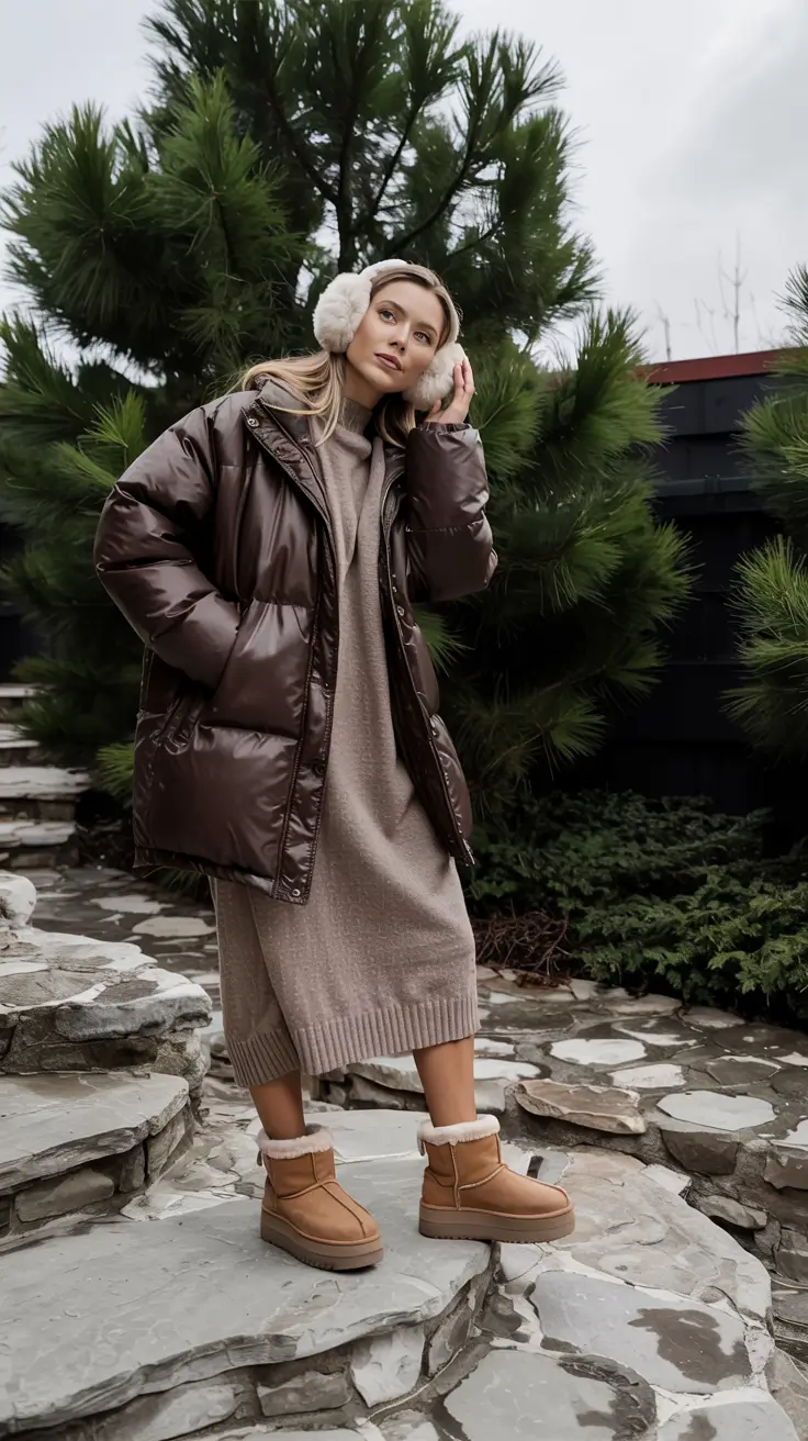 comfy winter outfits Cozy Neutrals With a Feminine Twist