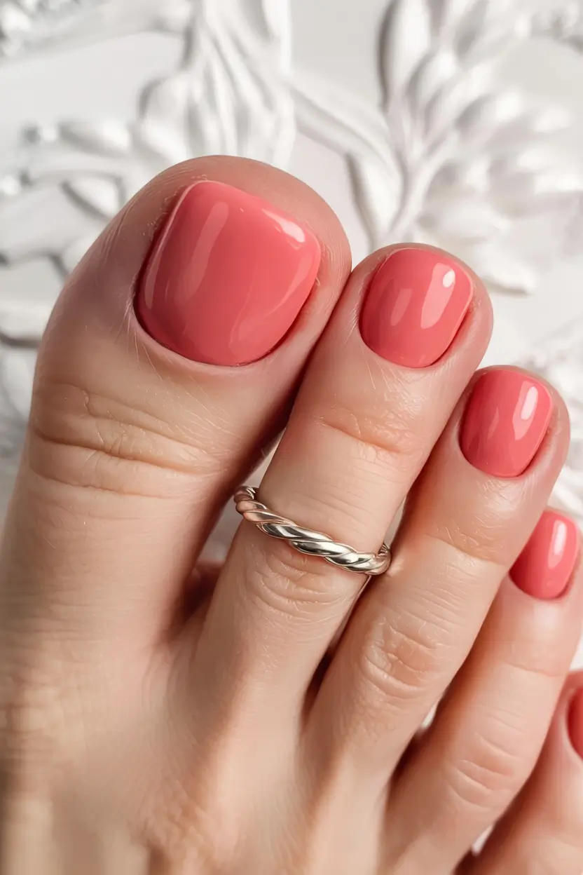 fall toe nail colors Coral Elegance