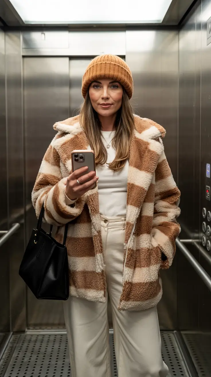 winter outfits over 40 Playful Stripes and Neutrals