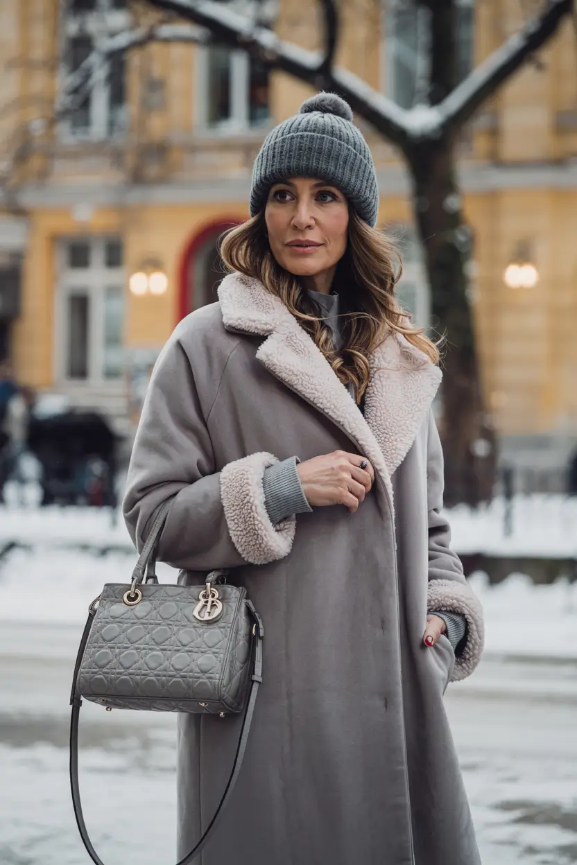 winter outfits over 40 Soft Gray Sophistication