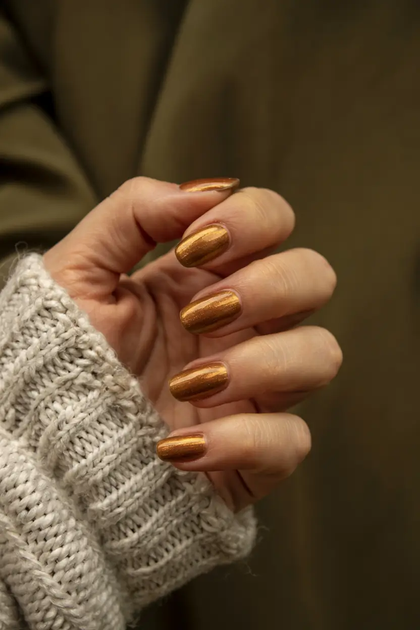 fall nail colors shades Golden Bronze Glow