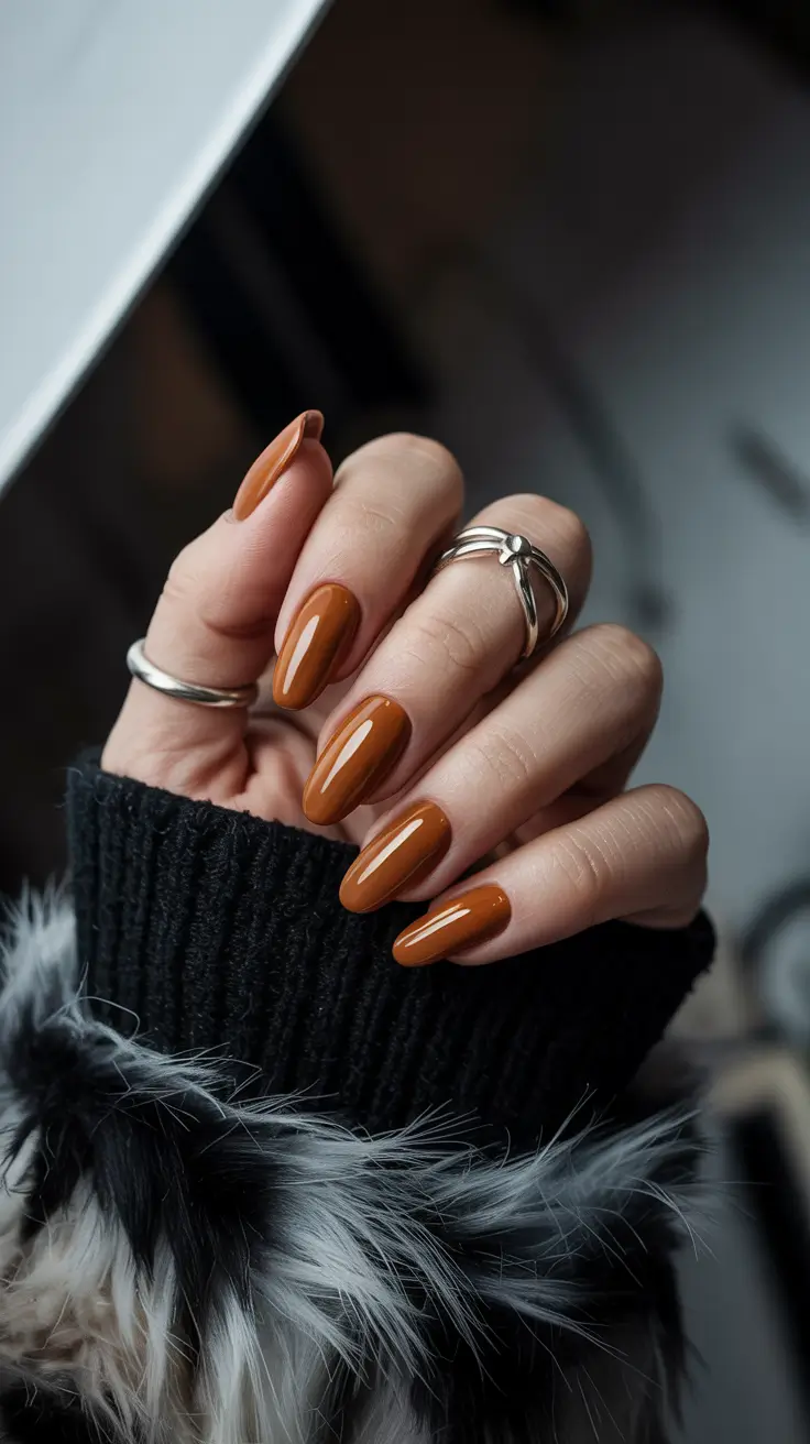 fall nail colors shades Caramel Coffee Elegance