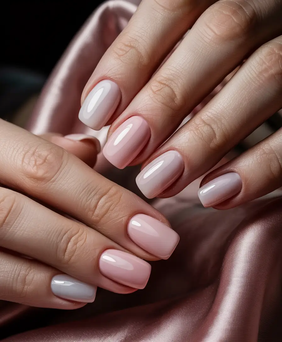 fall nail colors shades Soft Pink Gradient
