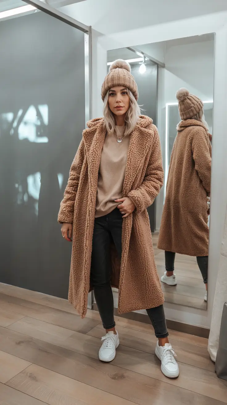 nyc winter outfits cold weather Teddy Coat That Never Fails