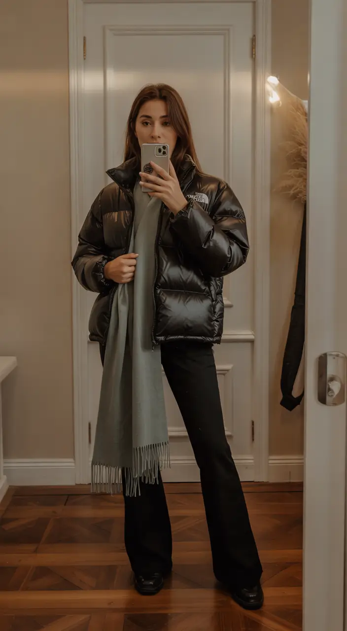 nyc winter outfits street style casual Sporty Edge with a Classic Puffer