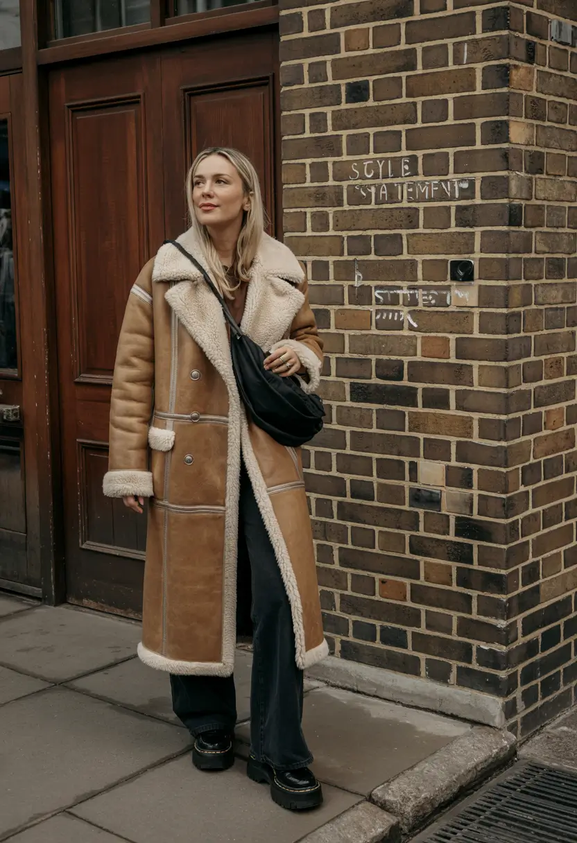 nyc winter outfits 2025 Classic Shearling in Timeless Camel
