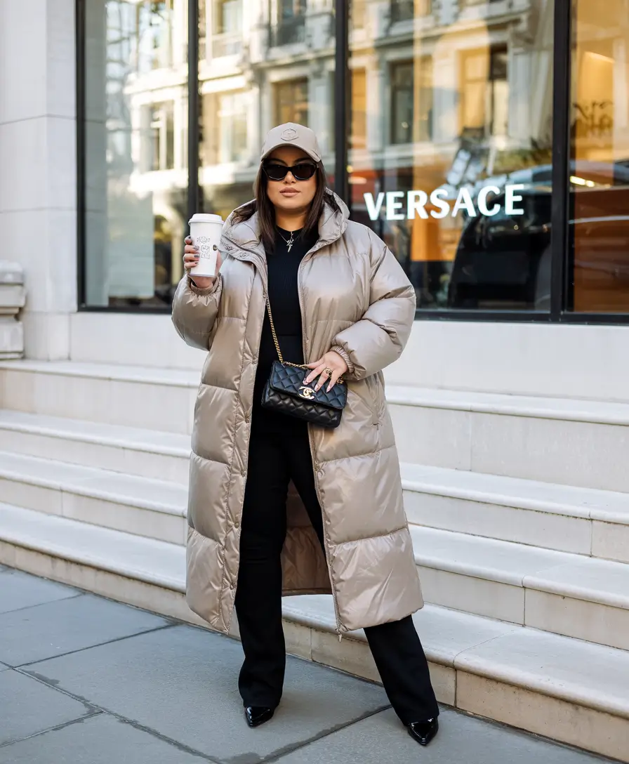 winter capsule wardrobe 2025 Street Luxe in a Longline Puffer