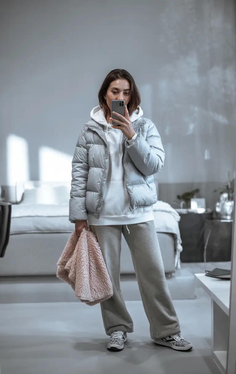 trendy winter outfits 2025 Sporty Grey Balance