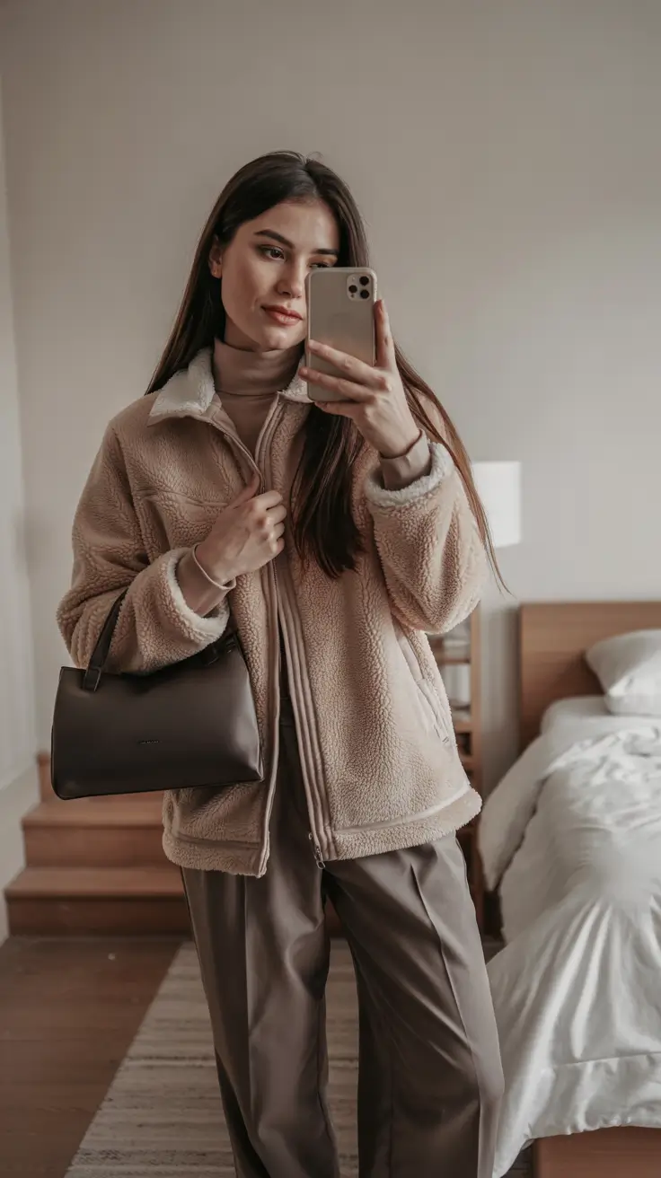 trendy winter outfits 2025 Soft Neutrals with Cozy Chic