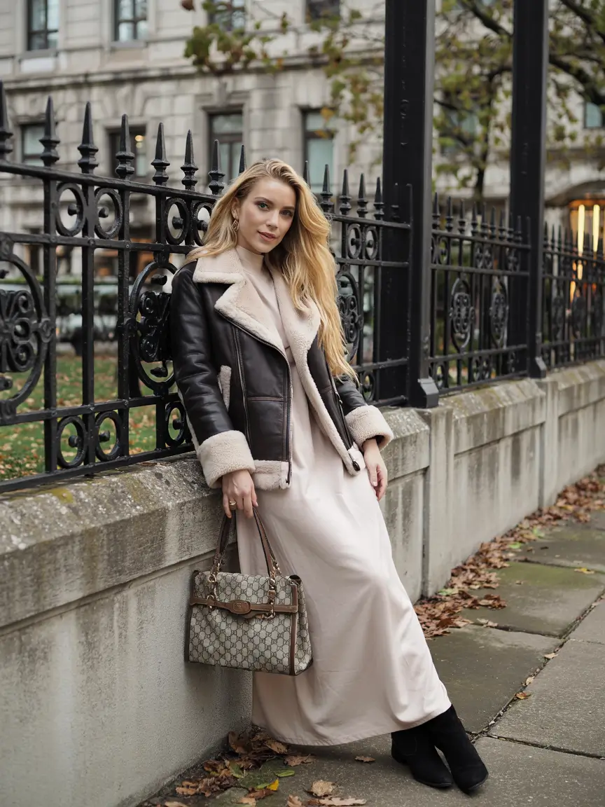 winter fashion inspo Shearling Elegance with a Modern Twist