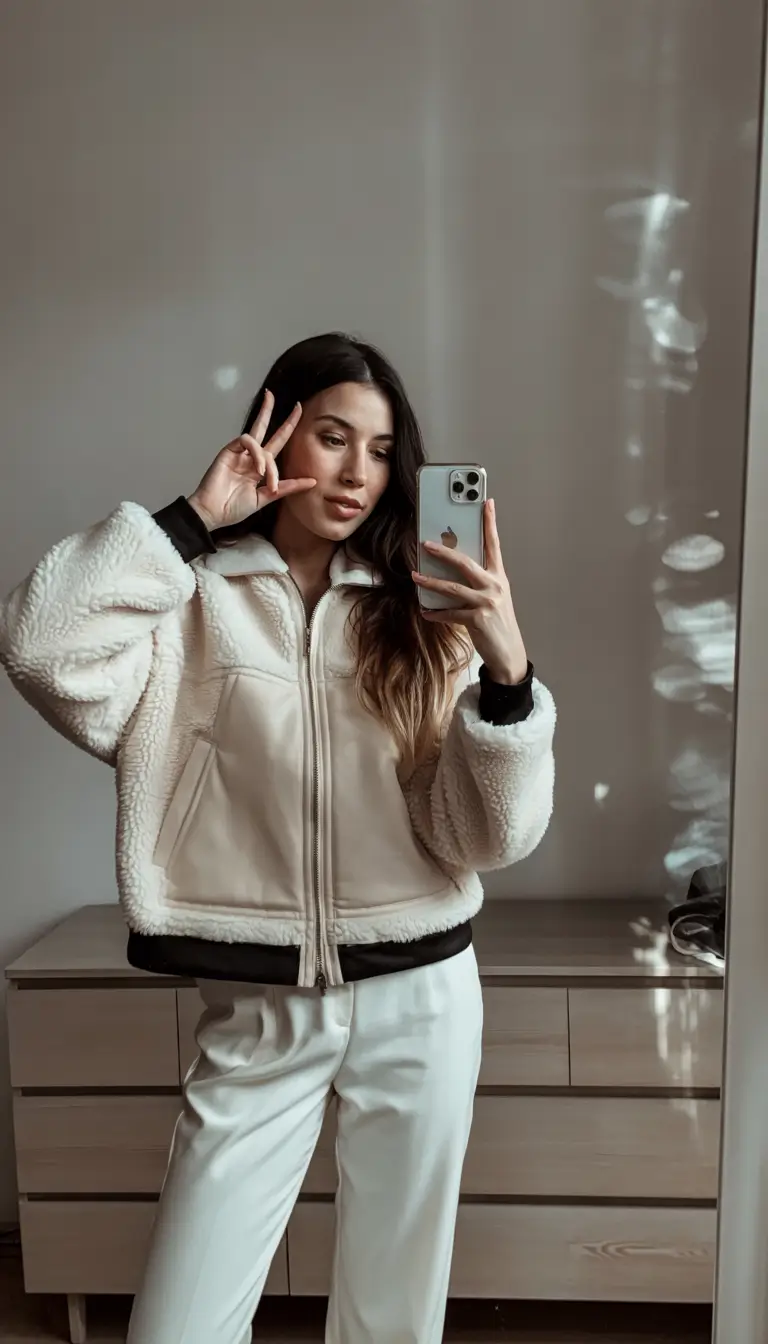 winter fashion inspo Playful Shearling in Cream