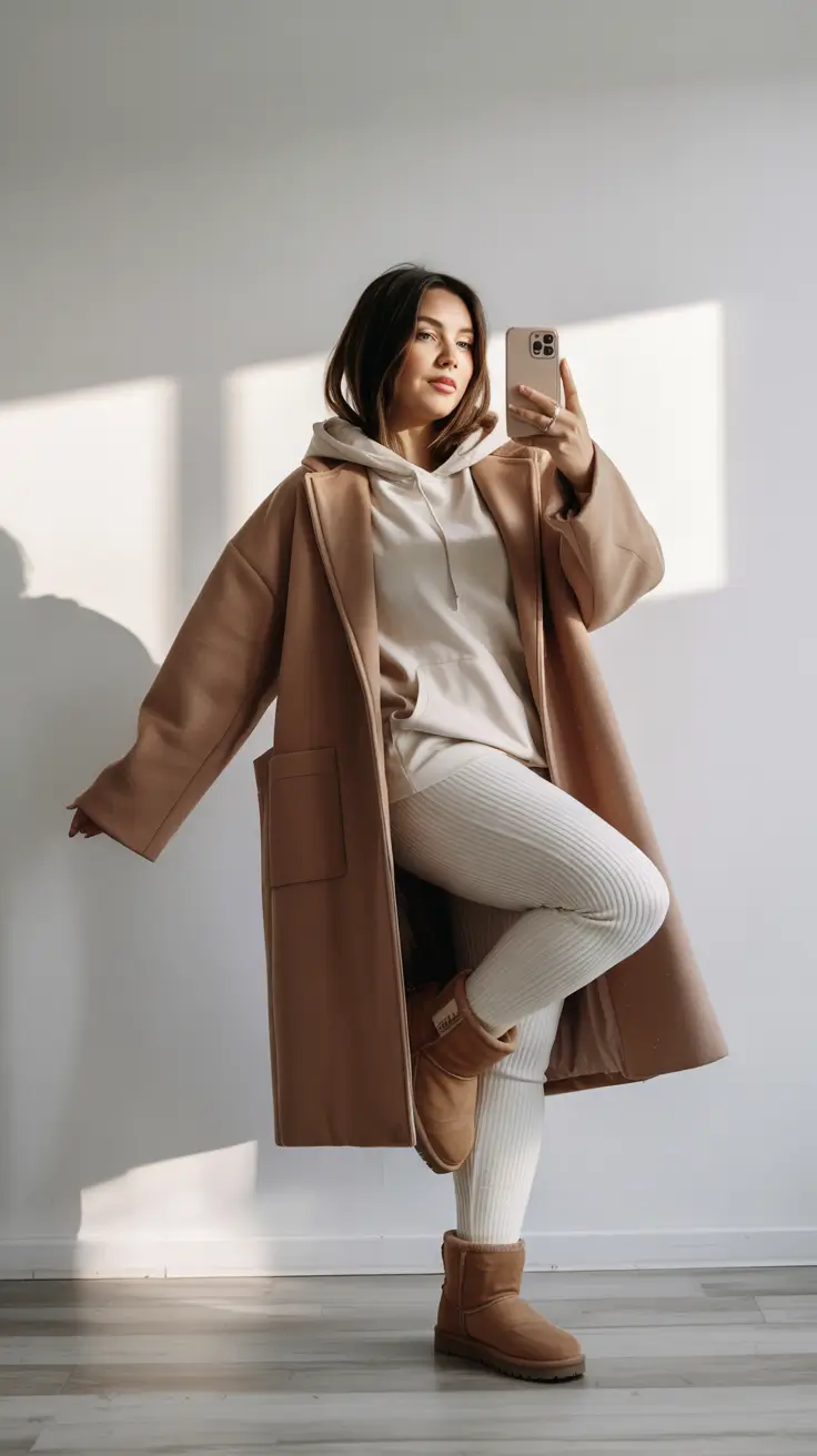 curvy winter outfits 2025 Neutral Layers With Cozy Appeal