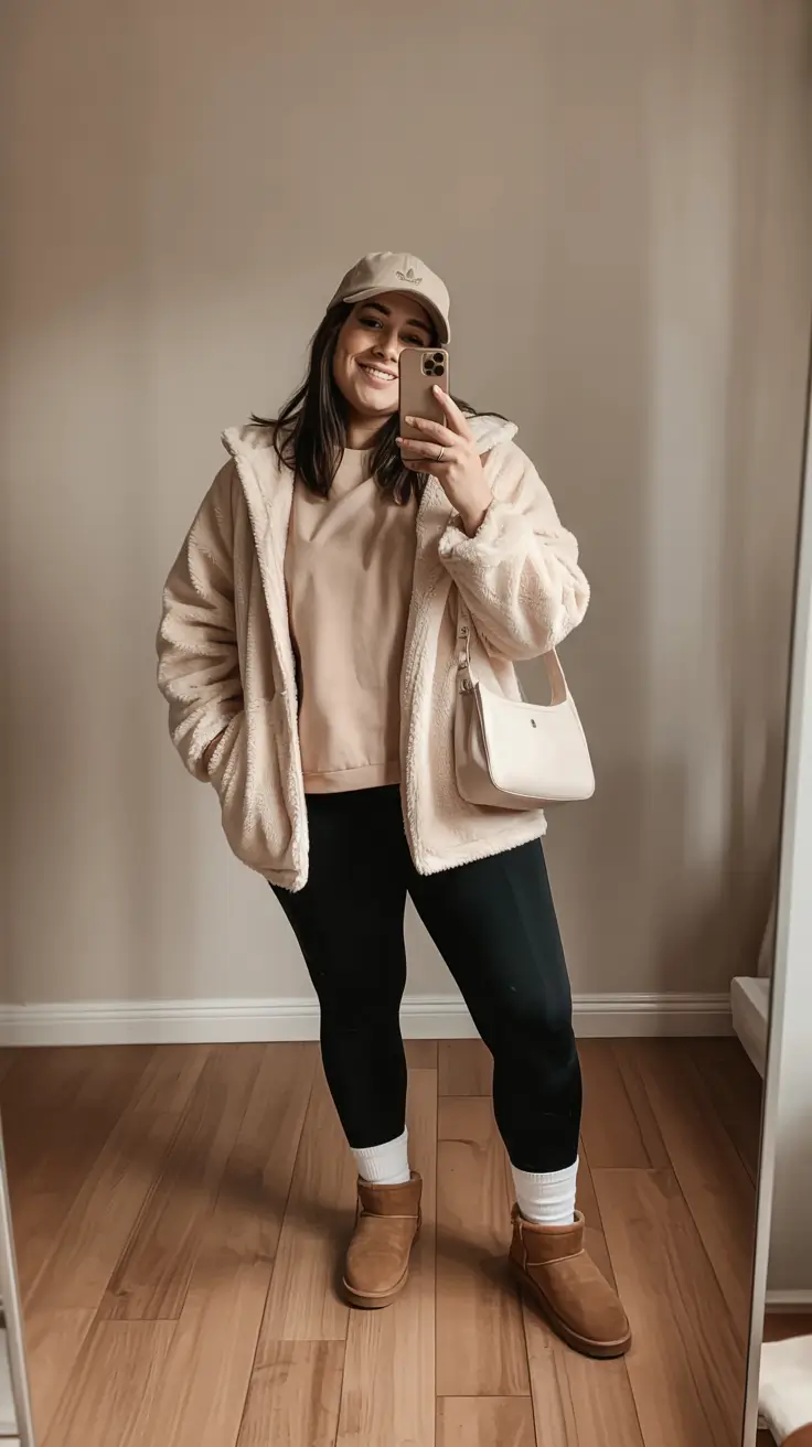curvy winter outfits 2025 Teddy Coat Warmth