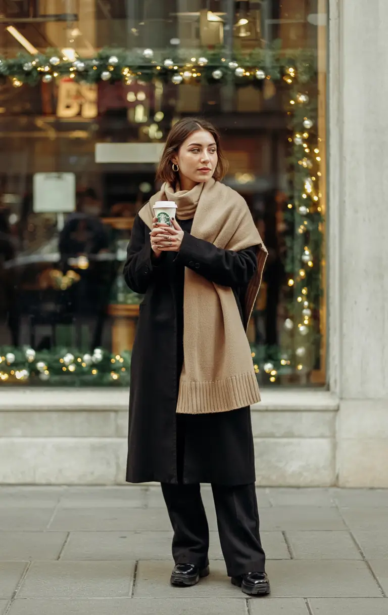 winter outfit inspo 2025 Classic Black With Neutral Accents