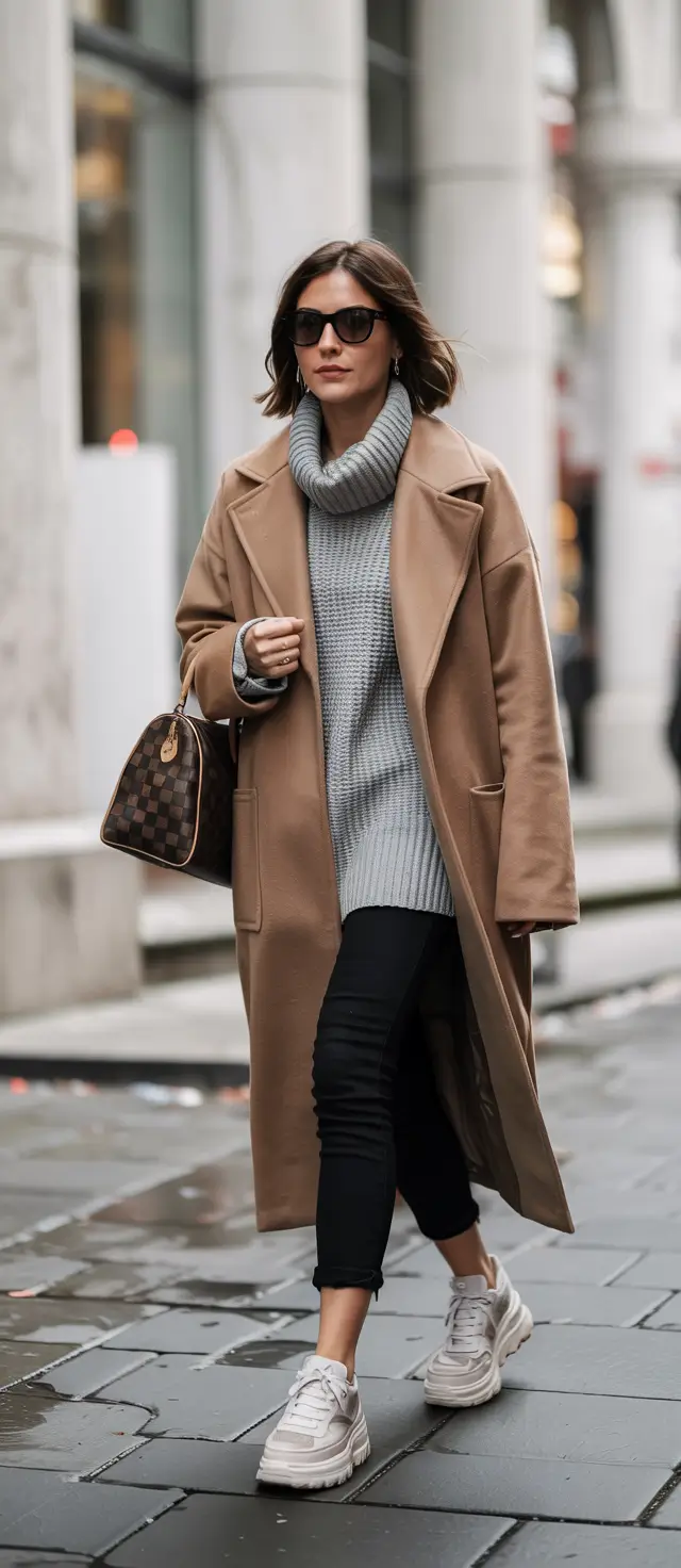 winter outfit inspo 2025 Effortless Camel Coat Energy