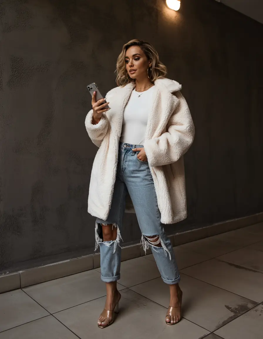 winter outfits inspiration women Effortless Teddy Glam