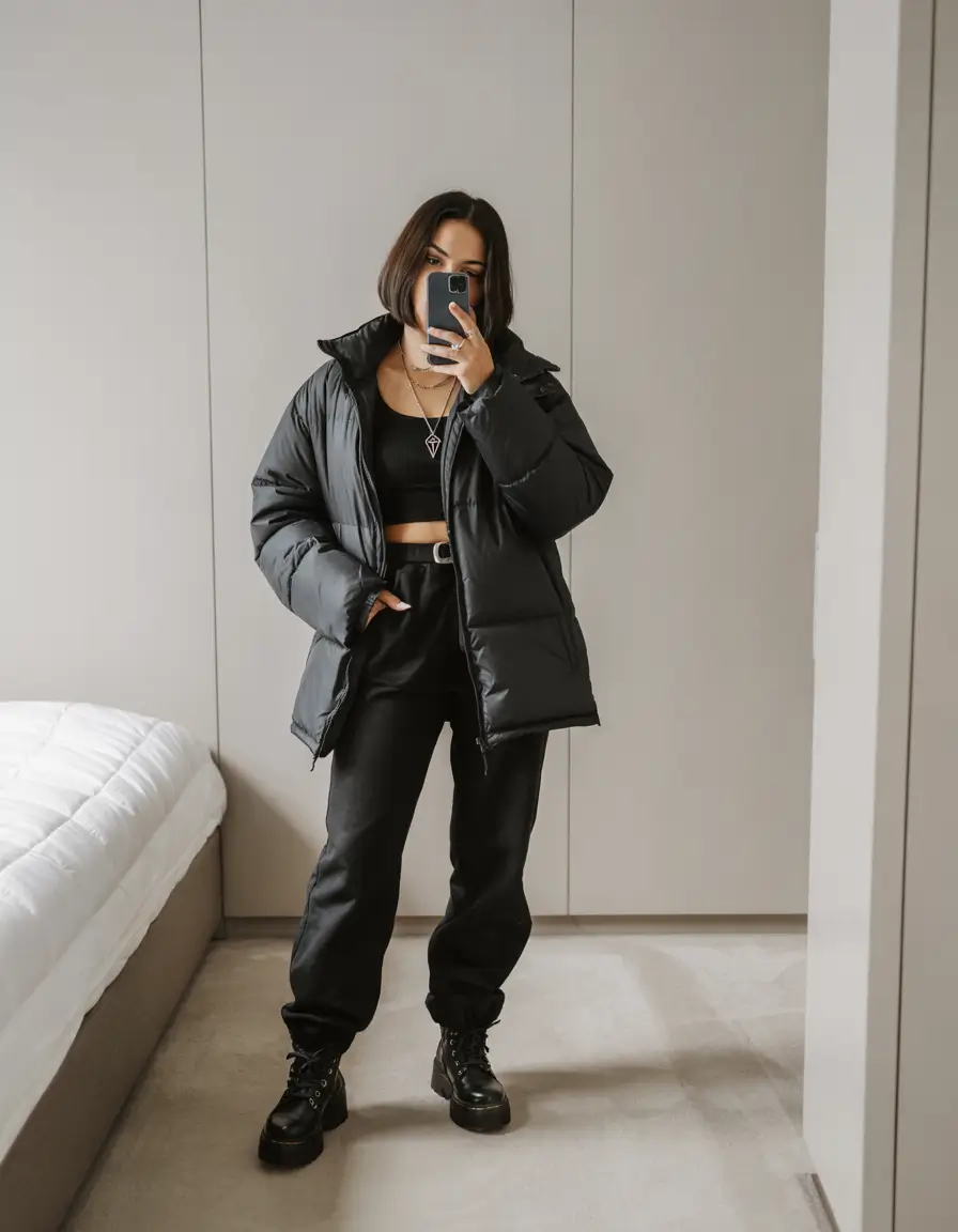 winter outfits inspiration cold All-Black Boldness
