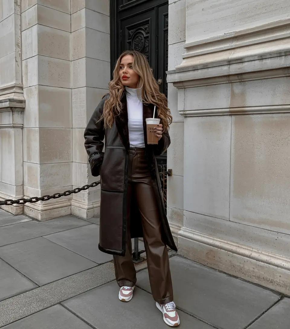 winter outfits inspiration casual Casual Luxe with Chocolate Tones