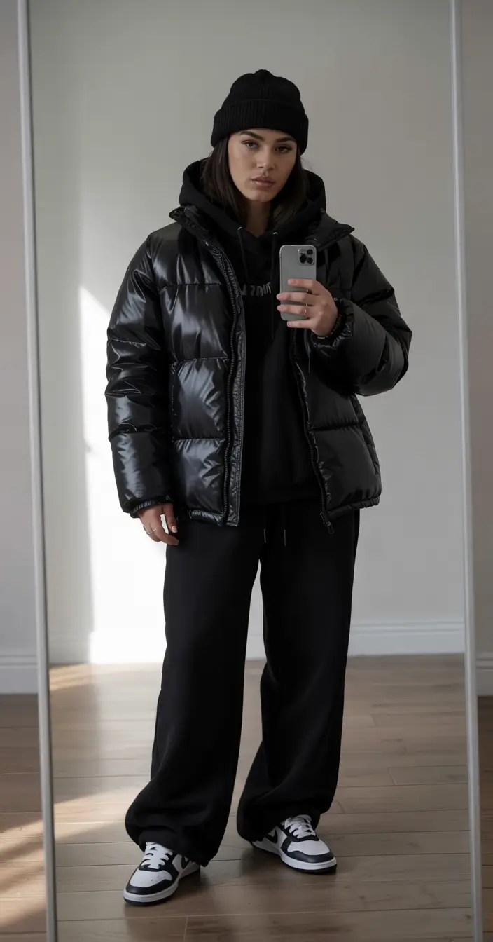 winter outfits inspiration women All-Black Streetwear Energy