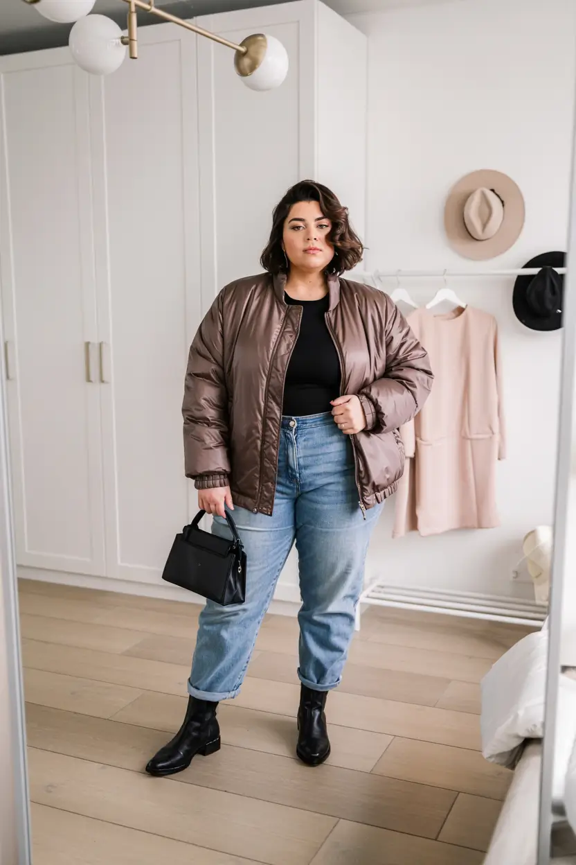 plus size winter outfits Chocolate Brown Chic