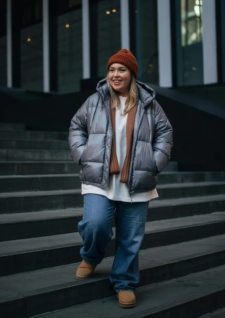 plus size winter outfits casual Urban Comfort Meets Chic