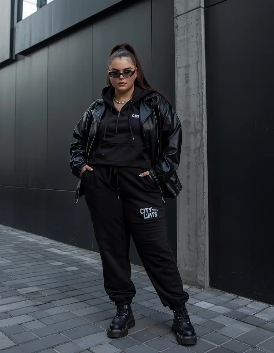plus size winter outfits blackgirl Edgy All-Black Street Aesthetic