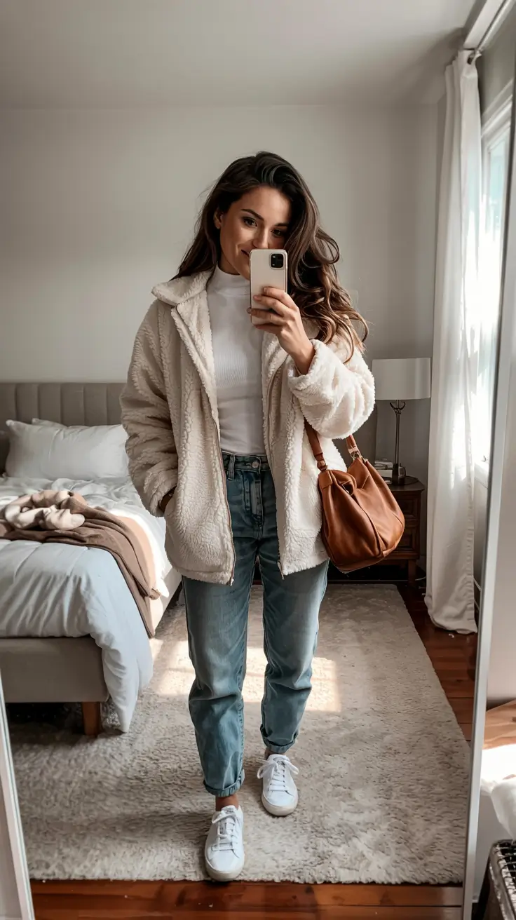 winter outfits aesthetic 2025 soft neutrals cozy mornings