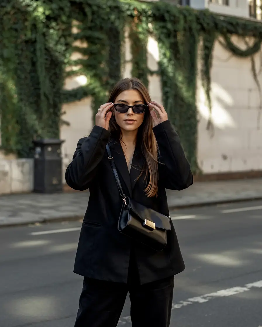 winter outfits aesthetic 2025 blackout chic