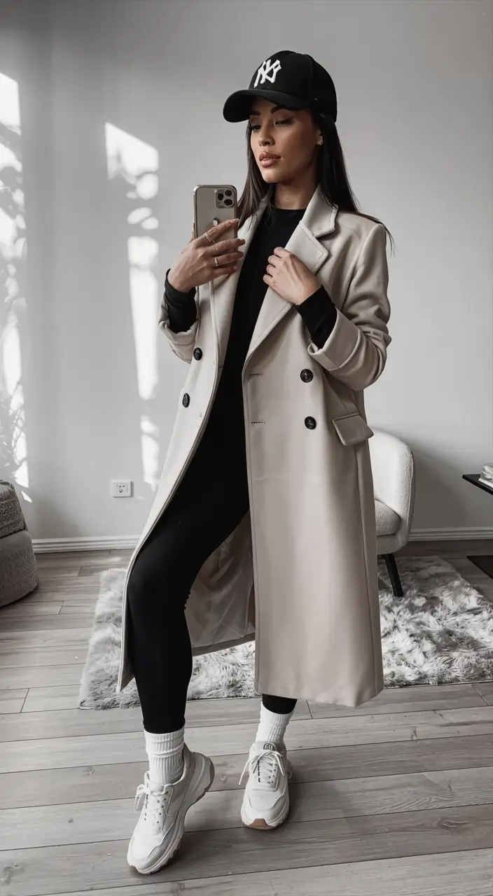 winter outfits aesthetic 2025 sporty coat vibes