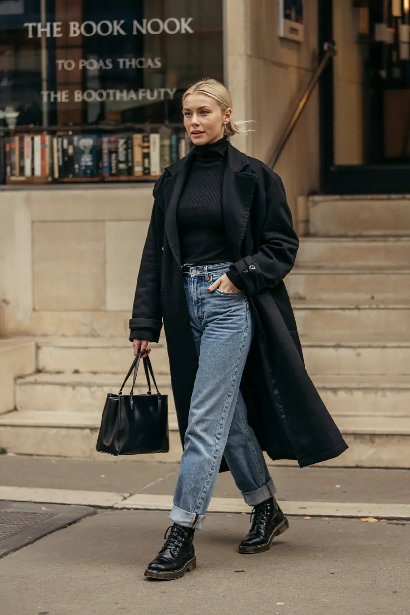 winter outfits aesthetic 2025 urban monochrome energy