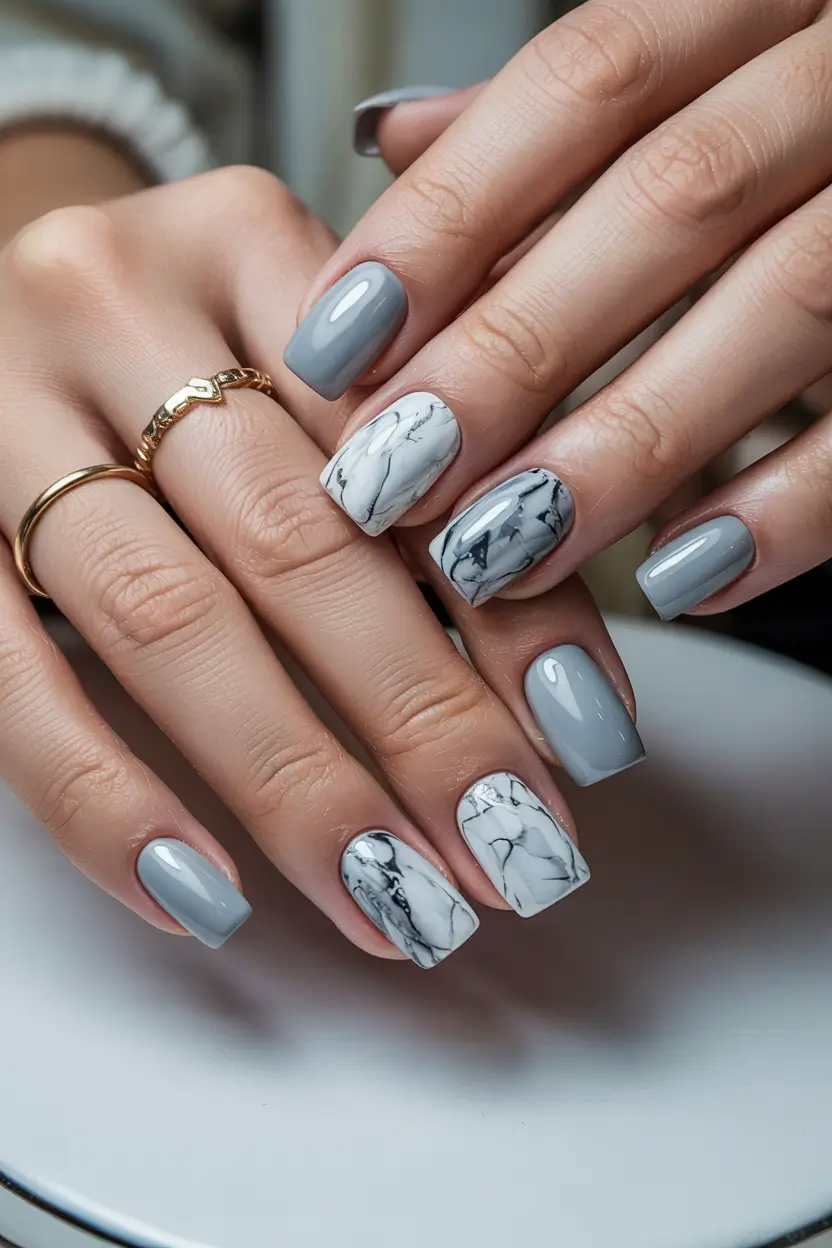 winter-nails-colors-Marble-Luxe-in-Cool-Gray