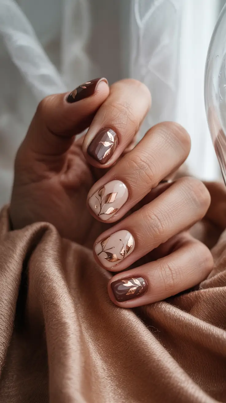 fall-nails-colors-matte-autumn-golden-leaf