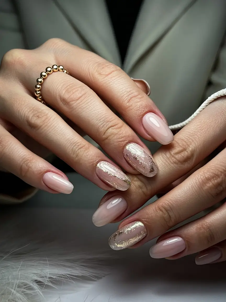 winter-nails-colors-2025-essie-almond-subtle-sparkle