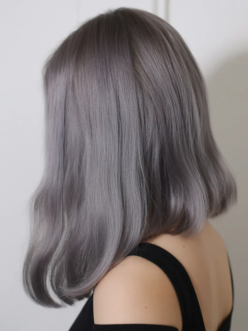 Blonde Hair Color Ideas Winter 2025-2026 Lavender-Tinted Silver Bob