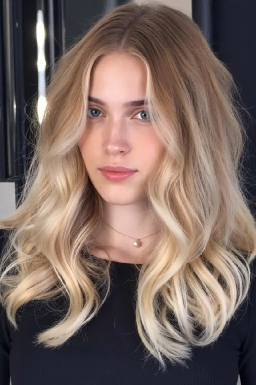 Blonde Hair Color Ideas Winter 2025-2026 Golden Balayage Waves