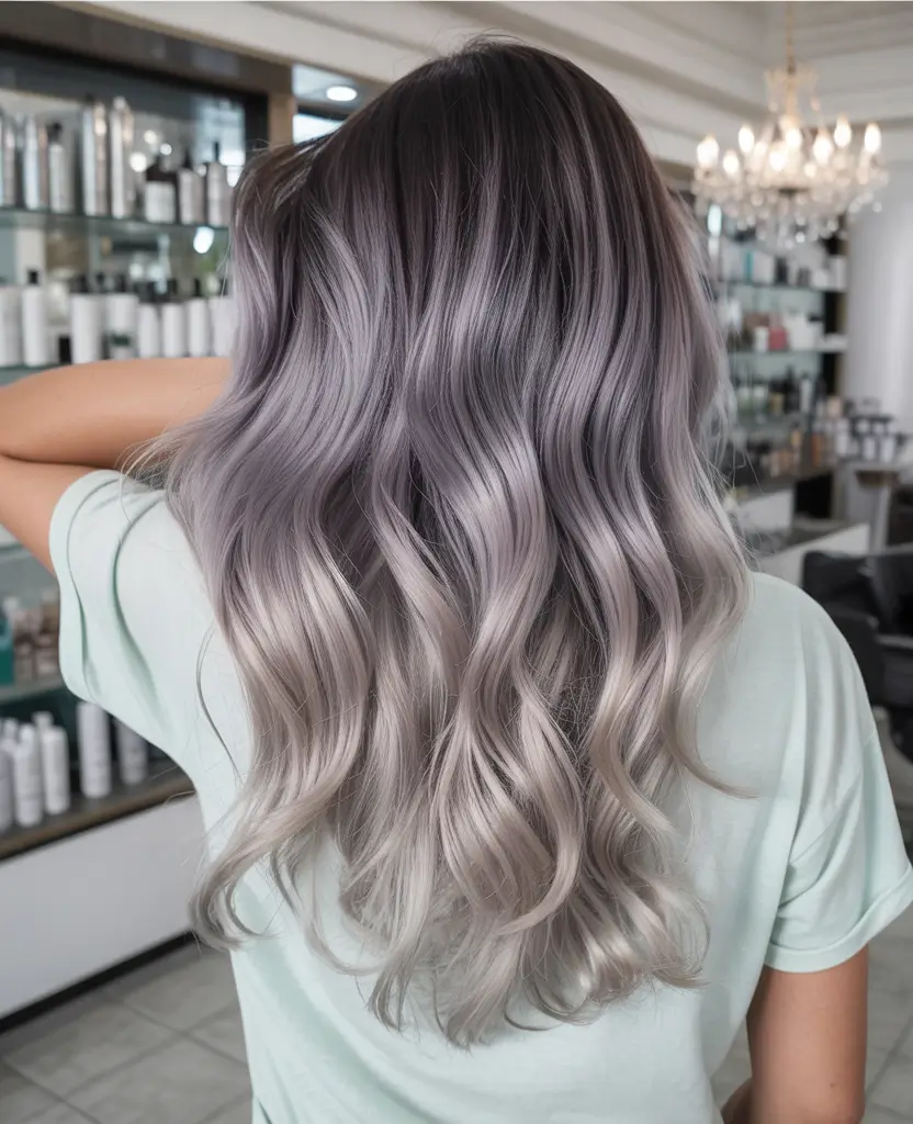Blonde Hair Color Ideas Winter 2025-2026 Smoky Silver Ombre