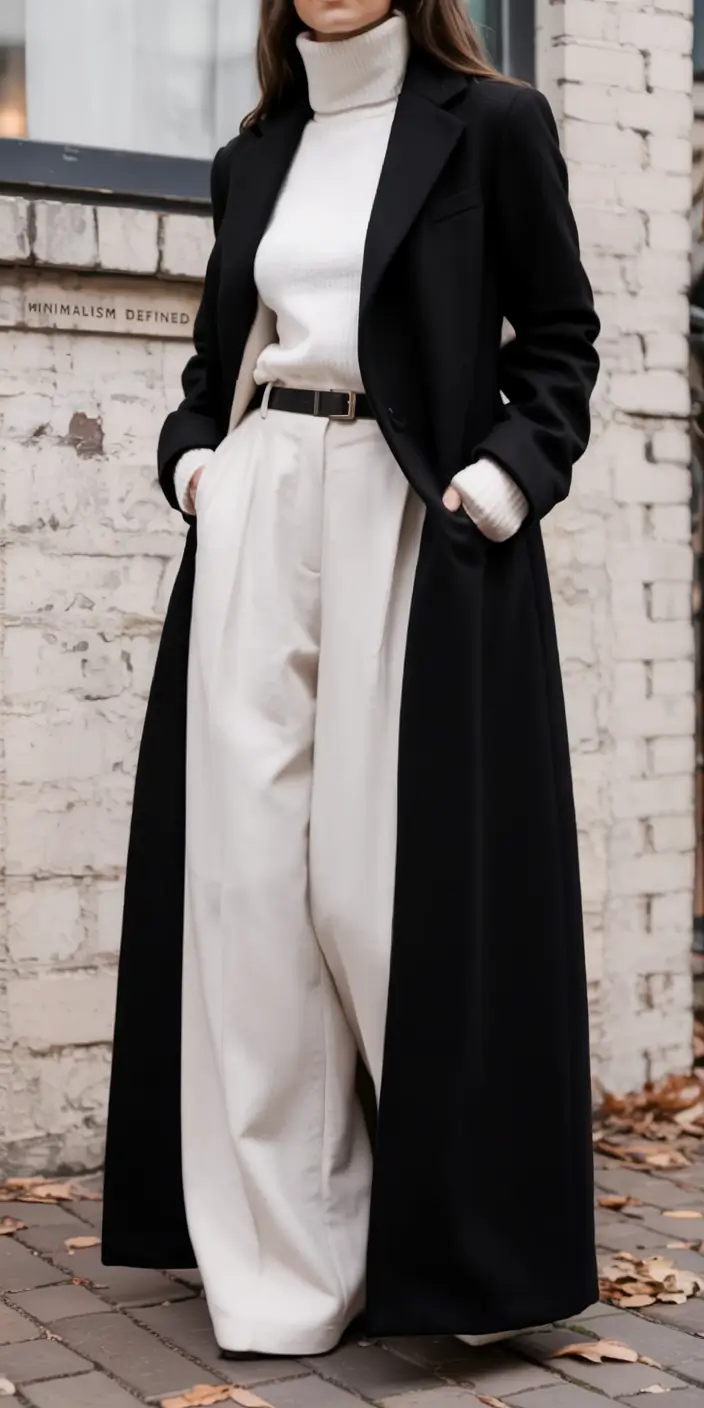 casual winter outfits for women Monochrome Elegance