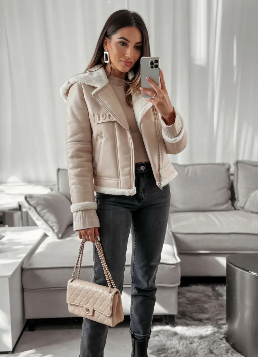 casual winter outfits for women Soft Neutrals with a Polished Finish