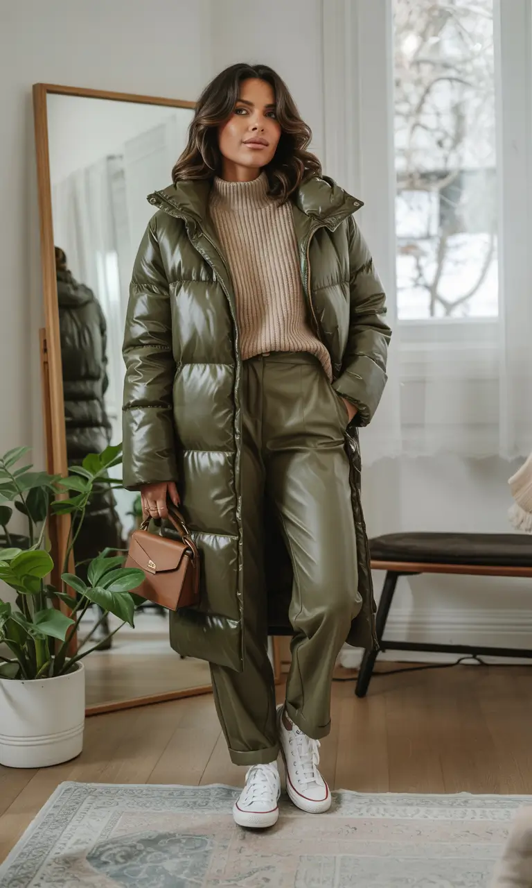 casual winter outfits for women Olive Green Chic