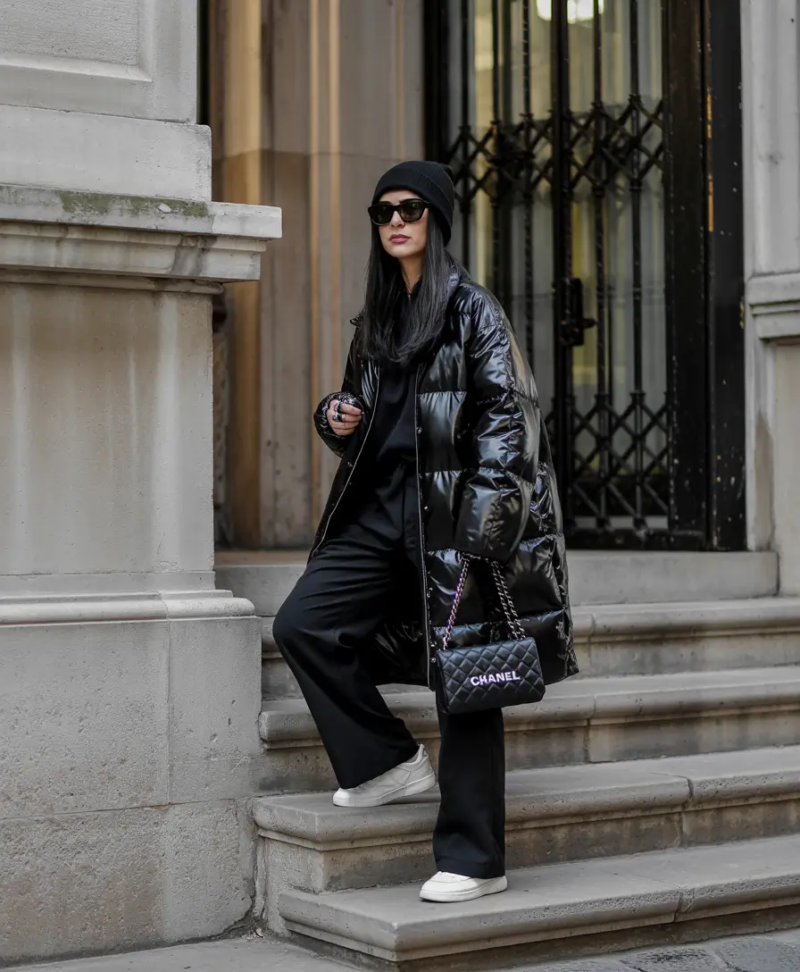 casual winter outfits for women Glossy Monochrome Power Move