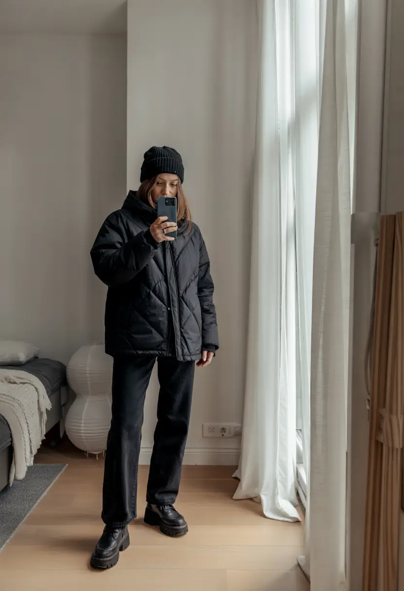 casual winter outfits for women Everyday Minimal Black