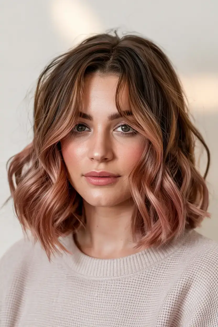 fall and winter hair colors 2025 Rose Glow Balayage