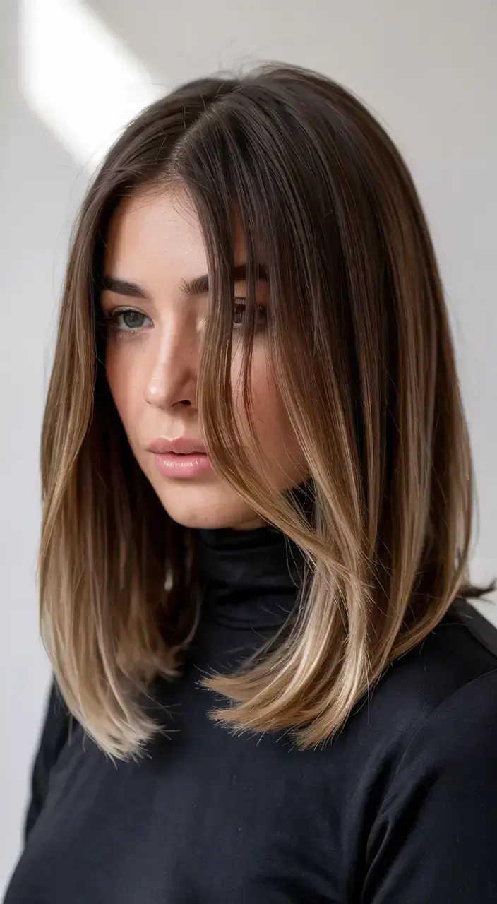 fall and winter hair color ideas Bronde with Face-Framing Layers