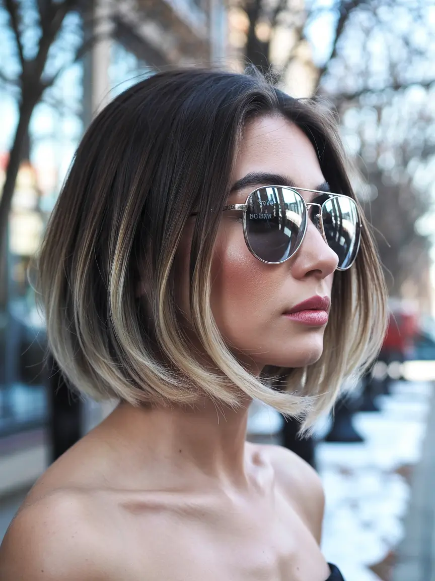 fall-haircuts-2025-short Chic Short Bob with Blunt Ends